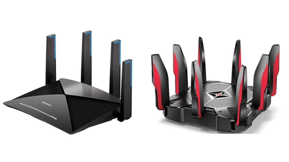 two different wireless routers side by side