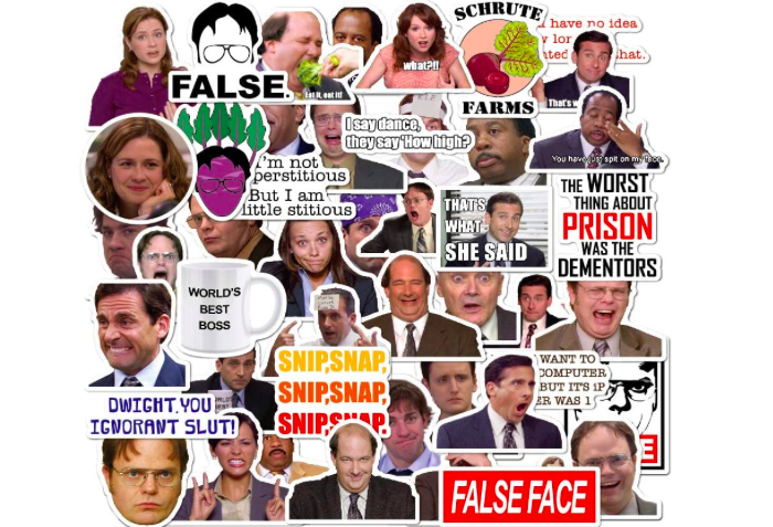 a cluster of funny stickers from the TV show The Office