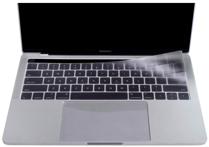 clear keyboard cover on a macbook laptop