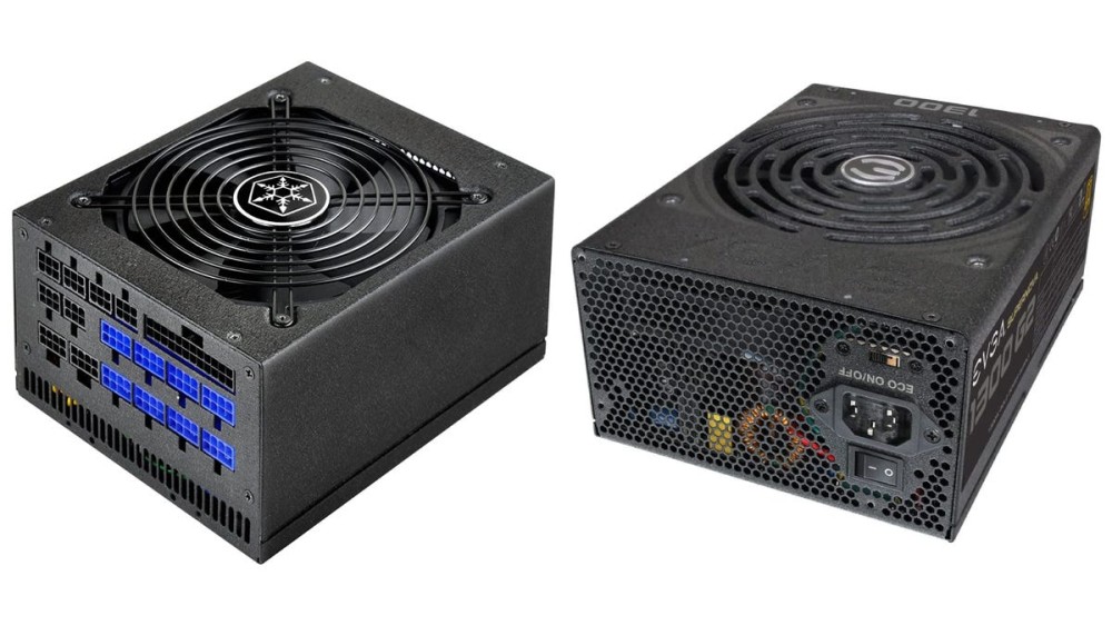 two different PC power supply units side-by-side