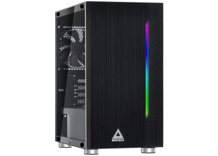 an RGB case with a sleek line of rainbow lighting on the side