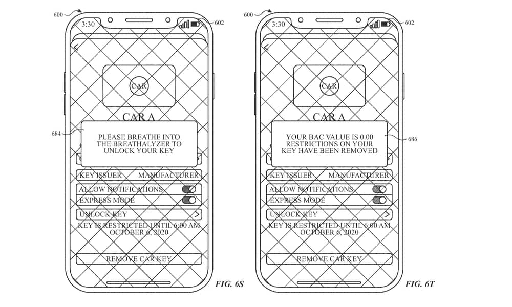 Apple patent Car Key breathalyzer fig 6s 6t.jpg