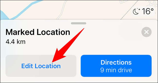 Tap "Edit Location."