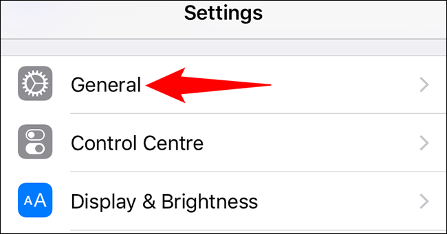 Tap "General" in Settings.