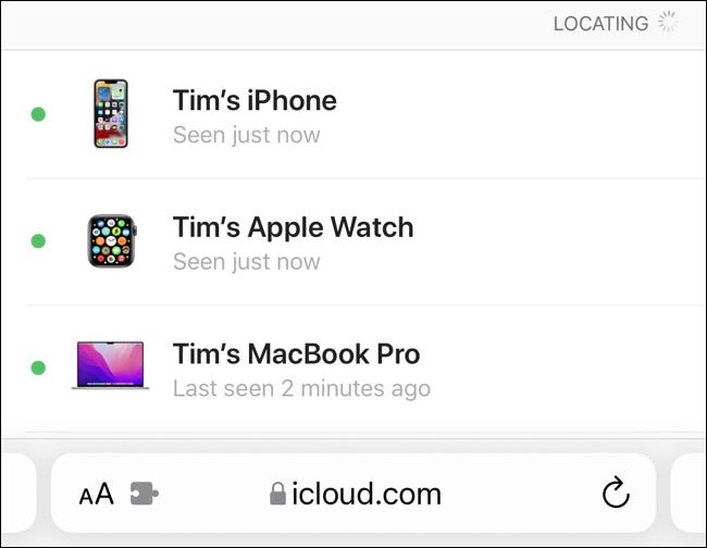 Find My iPhone via iCloud.com