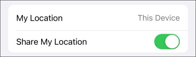Toggle Share My Location under Find My