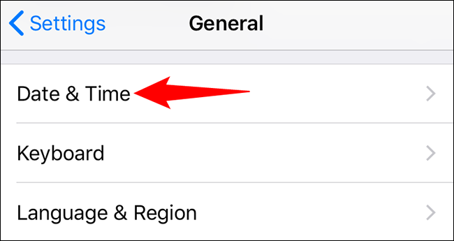 Choose "Date & Time" in "General."