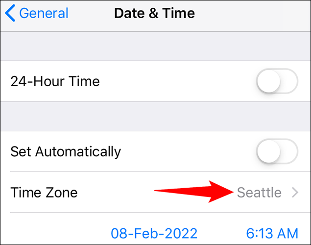 Time zone changed on iPhone.