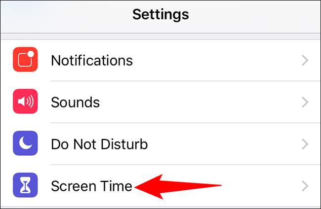 Tap "Screen Time" in Settings.