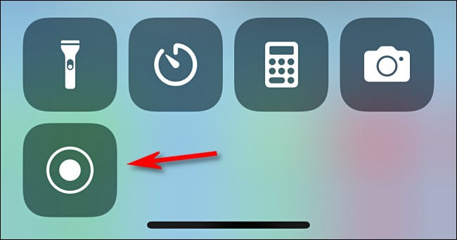 Tap the "Screen Recording" button in Control Center.