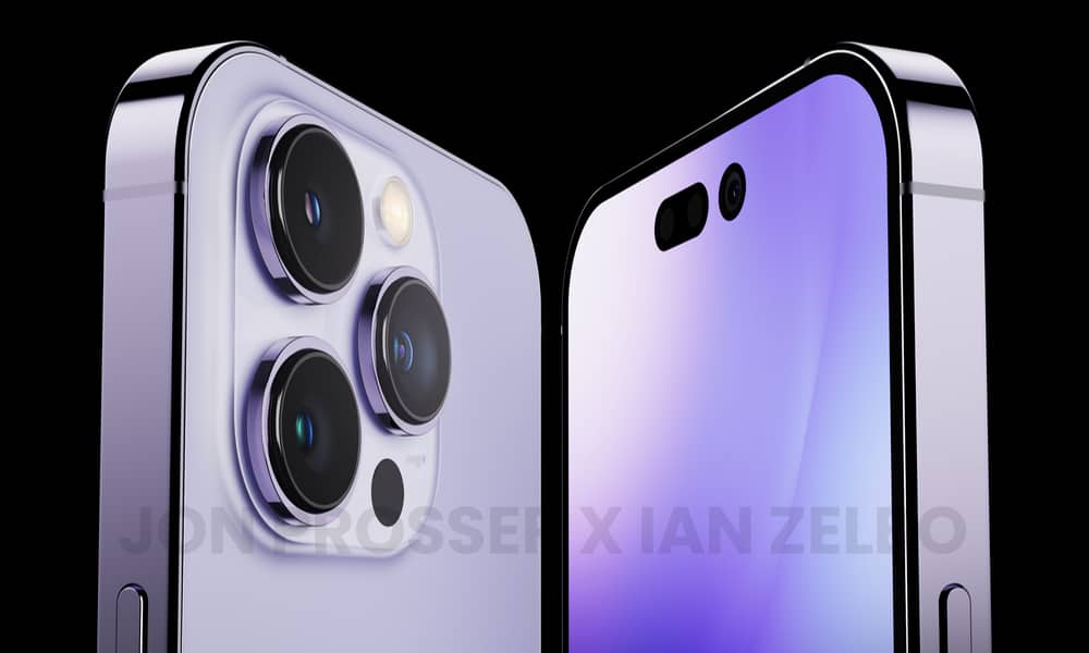 purple iPhone 14 Pro concept render 1