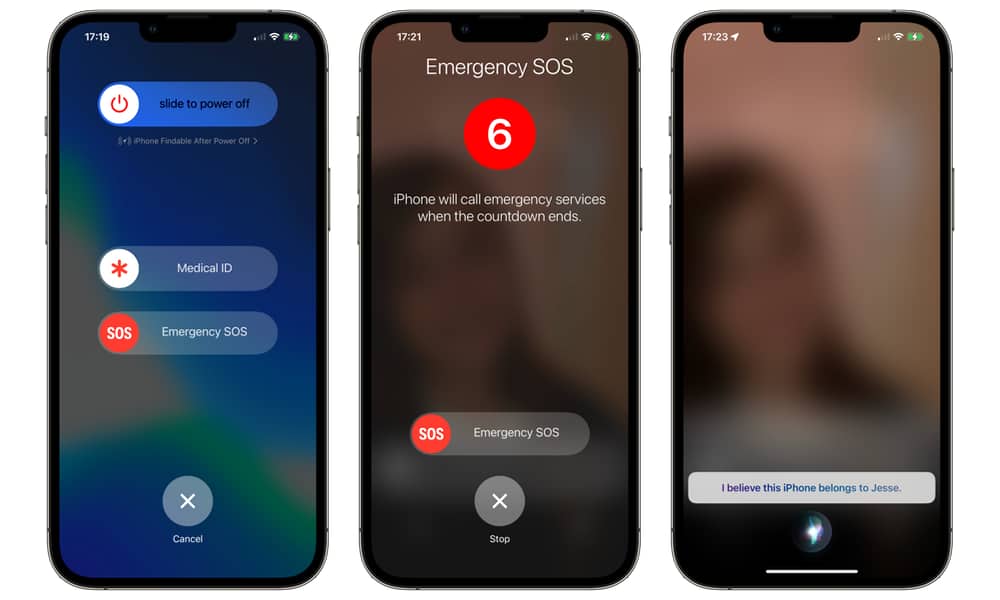 iPhone power off emergency sos siri lock