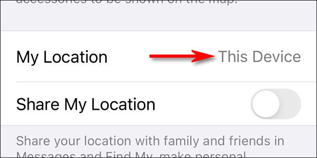 Once changed, "My Location" will say "This Device."