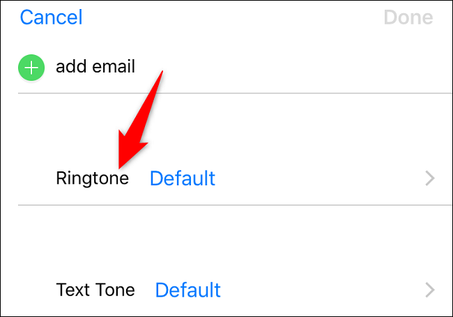 Tap "Ringtone."