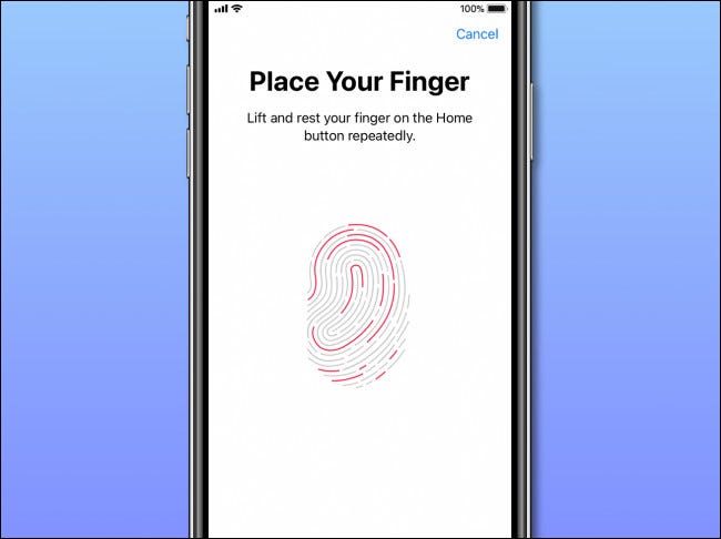 Repeatedly place the same finger on the Touch ID sensor.