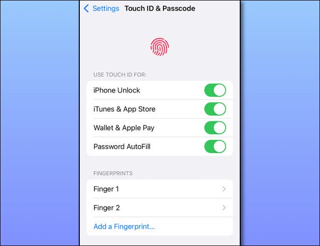 Change Touch ID Settings in Touch ID & Passcode under Settings on iPhone.