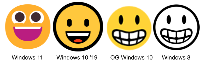 Microsoft grinning face emoji.