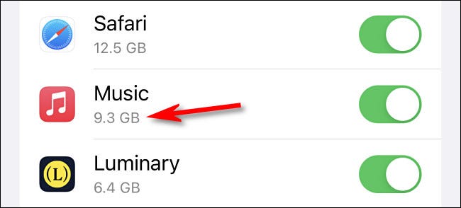 You'll see the cellular data in use listed below the app's anme on iPhone Settings.