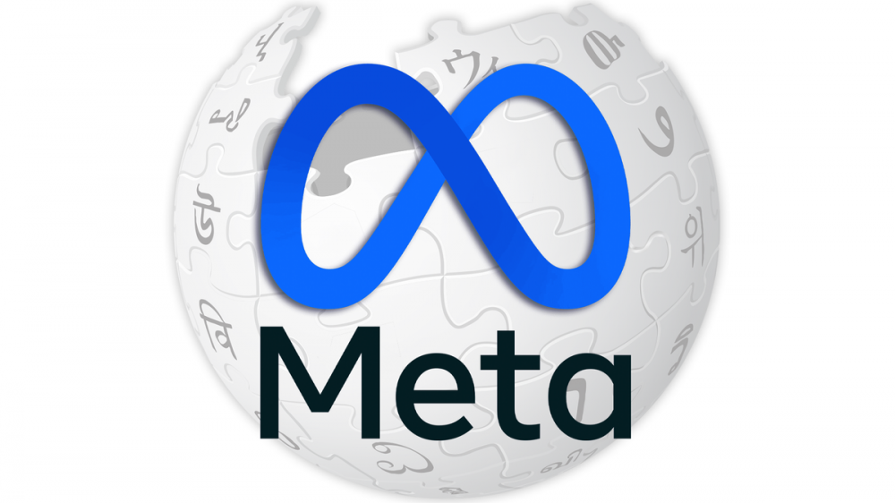 The Meta logo over the Wikipedia logo.