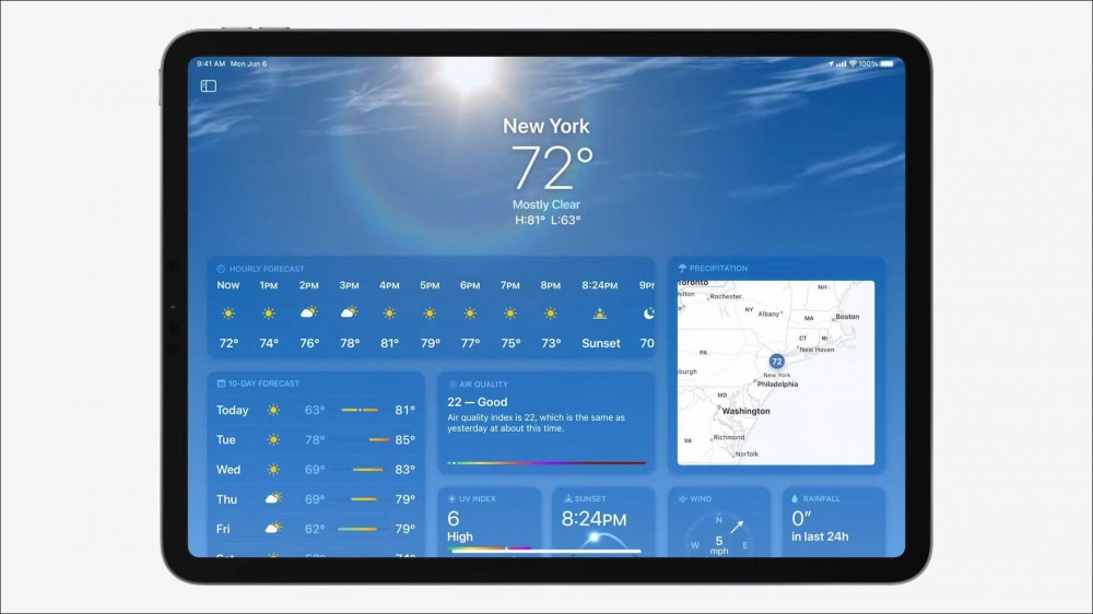 iPadOS 16 Weather app