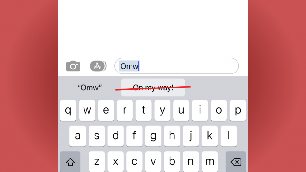 iPhone keyboard "omw"