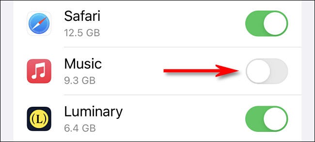 Flip the switch beside the app name to turn off Cellular Data for that app in iPhone Settings.