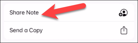 Tap "Share Note."