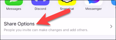 Select "Share Options."