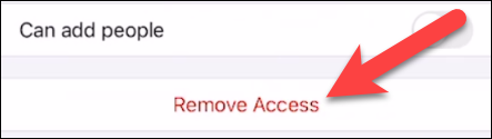 Tap "Remove Access."