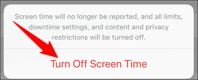 Tap "Turn Off Screen Time."