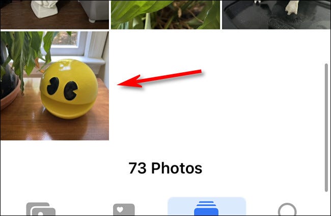 In photos, tap the image thumbnail that you'd like to inspect.