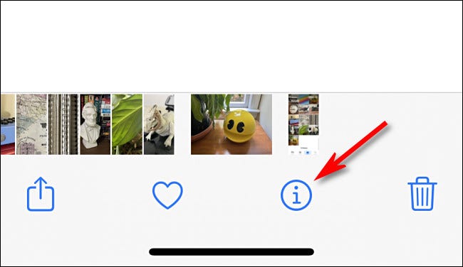 In Photos, tap the Info button.