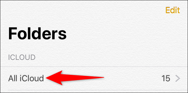 Select "All iCloud" in Notes.