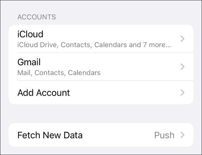 iOS Mail Account Settings