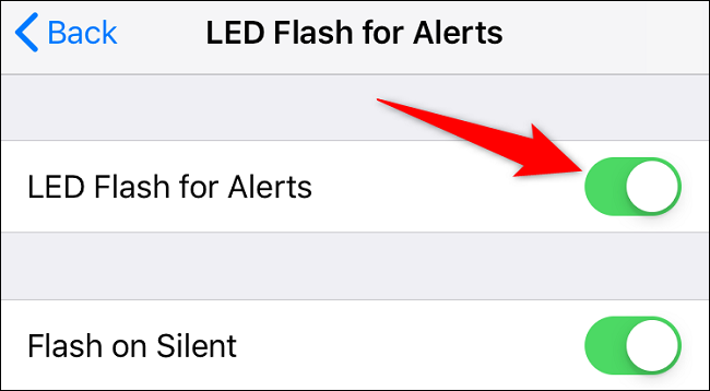 Disable "LED Flash for Alerts."