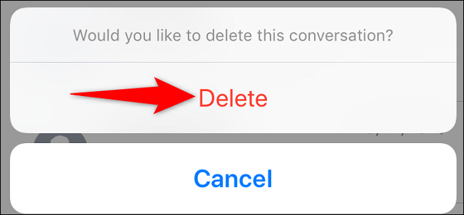 Tap "Delete" in the prompt.