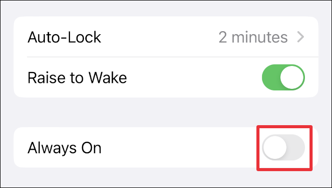 Toggle off the "Always On" option.
