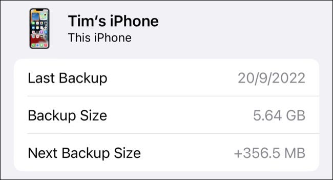 iCloud device backups