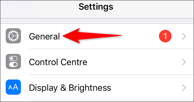 Tap "General" in Settings.