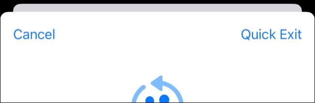 Tap "Quick Exit" to cancel Safety Check