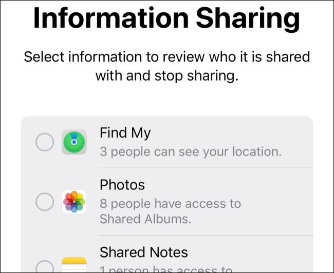 Manage shared app information with Safety Check