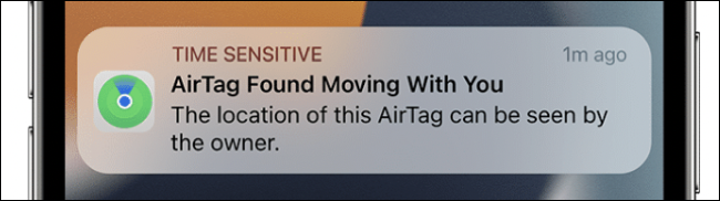 "AirTag Found Moving With You" Notification