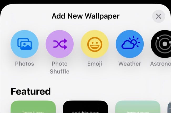 Different wallpaper options in iOS 16