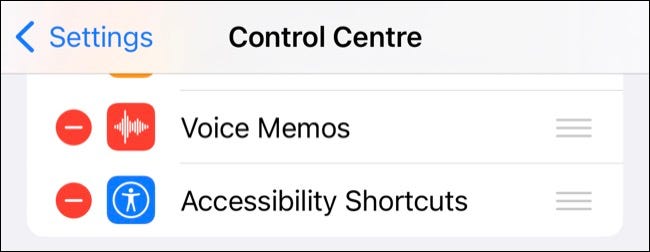 Add a new shortcut to Control Center