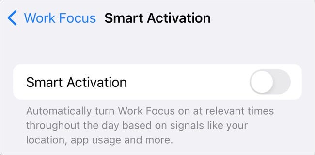 Enable Smart Activation for a Focus mode