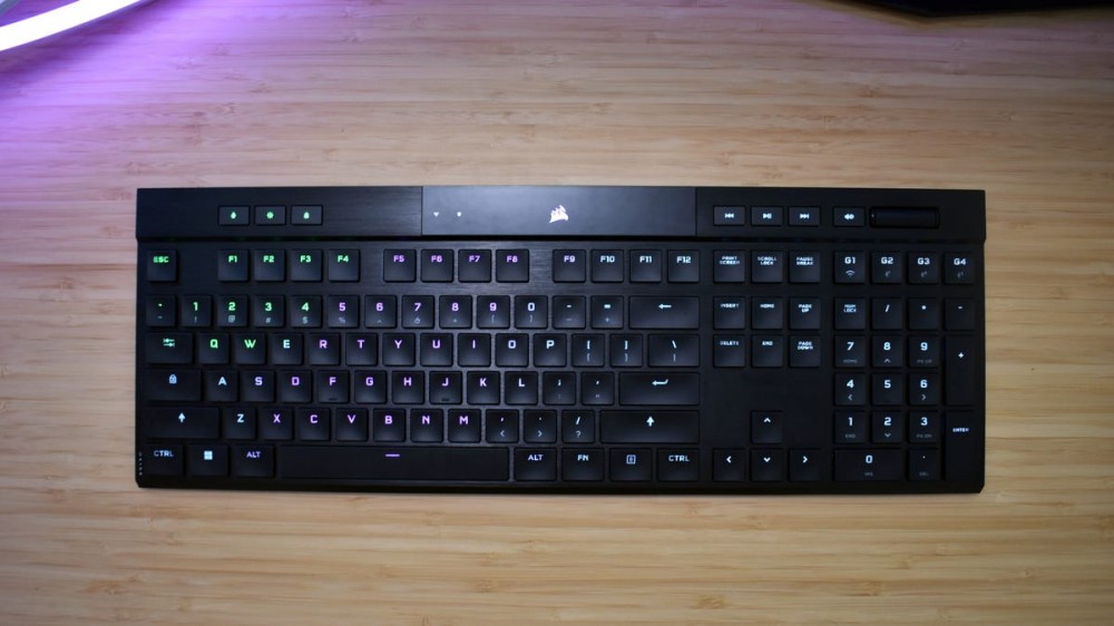 Corsair K100 Air Wireless keyboard resting on desk