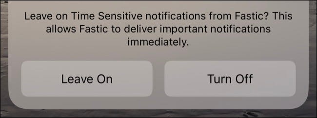 Decide whether to disable or leave Time Sensitive notifications on