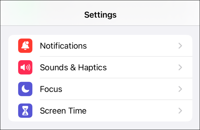 Notifications settings on iPhone