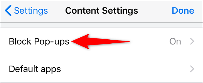 Select "Block Pop-Ups."