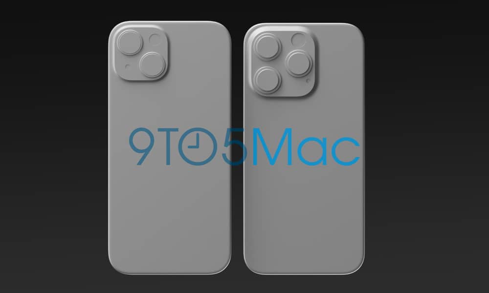 iPhone 15 and 15 Pro rear renders Feb 2023 9to5Mac